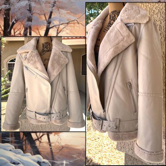 Blank NYC Faux Leather Lining Soft Faux Fur Moto Jacket Size S - Picture 4 of 7